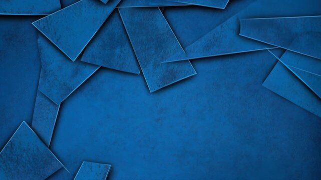 Abstract Blue Geometric Design: A visually striking abstract composition featuring overlapping geometric shapes in various shades of deep blue, creating a sense of depth and modern artistry.