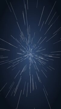 Warp speed hyperspace starfield flight seamless loop in cool cyan tones vertical 9:16