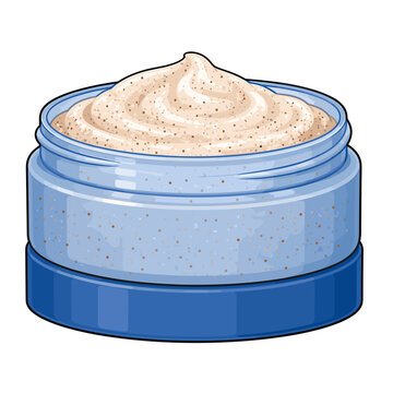 Exfoliating scrub for winter skin in flat vector style