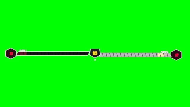 Animated Fighting Game Health Bar and Versus Countdown Timer HUD on Green Screen