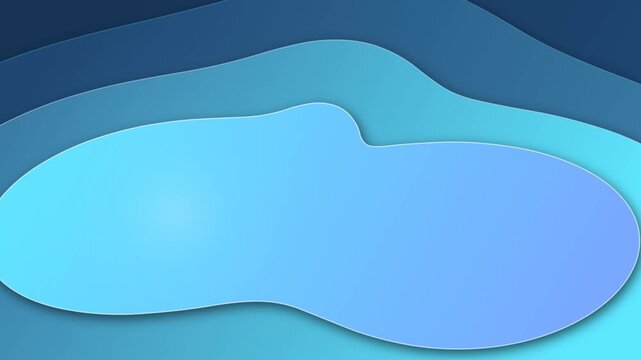 Abstract Blue Paper Cut Waves Motion Background with Morphing Fluid Layers