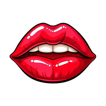 vector illustration of red lips