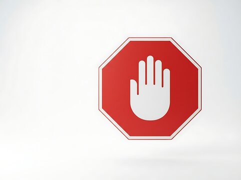 Red Stop Gesture Illustration