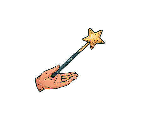 Hand grasps whimsical star-topped wand