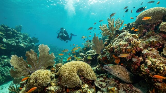 Coral reef scenics visible inside sea of cortez water