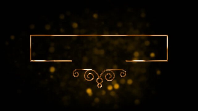 abstract golden line luxury reveal title with glowing particles and alpha channel