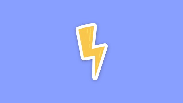 Eco Friendly Sticker / Yellow Lightning Bolt, Sticker with Paper Flip Reveal for Energy Saving Tips, Electricity Explainers and Fun Social Media Videos / Horizontal / Part 22