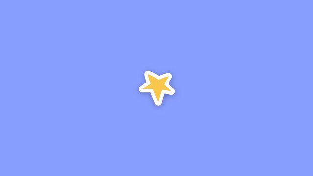 Eco Friendly Sticker / Tilted Yellow Star, Sticker Pop Up for Decorating Kids Videos, School Projects and Playful Social Media Content / Horizontal / Part 26