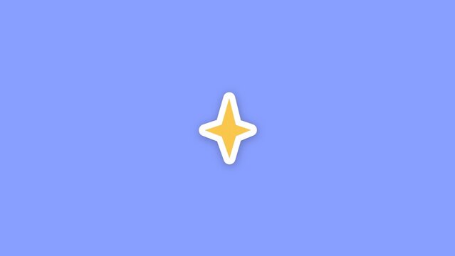 Eco Friendly Sticker / Yellow Four Pointed Sparkle, Sticker with Paper Flip Reveal for Shine Accents, Beauty Promos and Cute Social Media Videos / Horizontal / Part 27