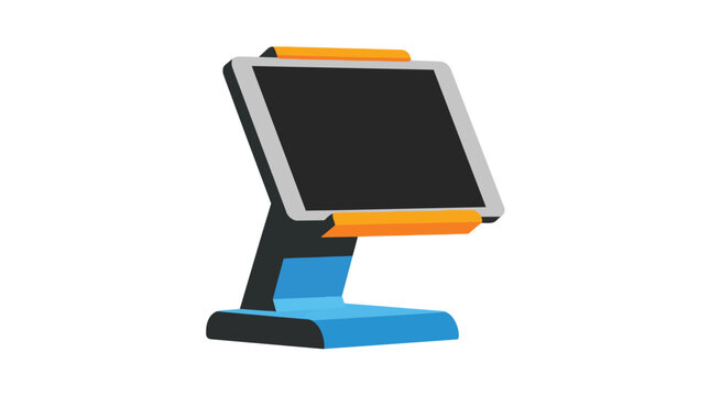 Point of Sale Terminal Vector Illustration with Orange and Black Design