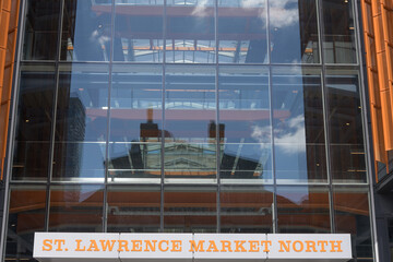 Obraz premium abstract close-up of St Lawrence Market North, designed by Rogers Stirk Harbour + Partners (RSHP), located at 92–95 Front Street East, Toronto