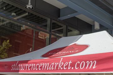 Obraz premium vendor's tent with St Lawrence Market branding, Toronto