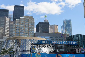 Obraz premium looking east from David Pecaut Square with view of RBC Red Carpet Gallery activation at TIFF 2026, Toronto
