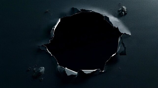 Dark Torn Paper Hole Texture with Black Center