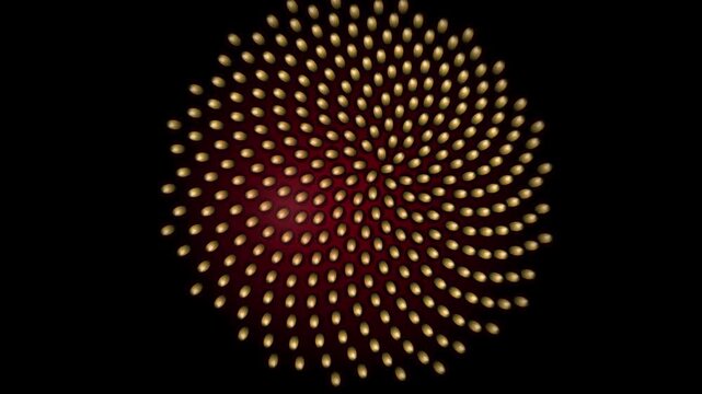 Abstract geometric pattern with glowing dots radiating from center point