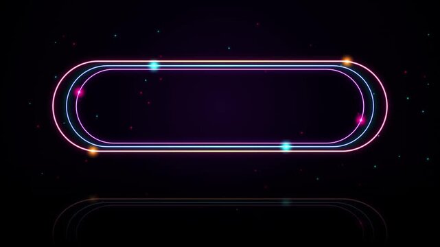 Modern glowing oval shape with colorful neon light effects on transparent background