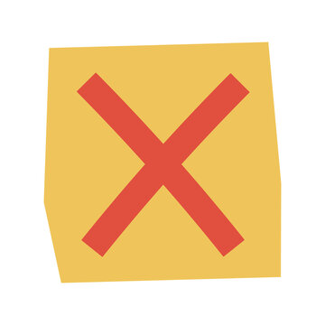 Wrong mark png paper cut, transparent background