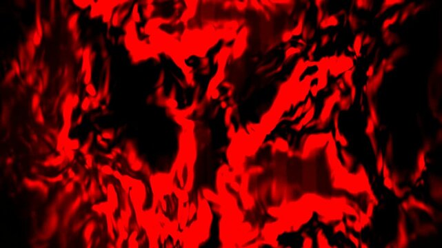 Abstract dark red and black fluid distortion motion background, intense glowing fiery lava texture seamless loop backdrop.
