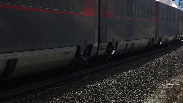 Passenger train on the Western railway line near Stra&szlig;walchen, Salzburg, Austria
