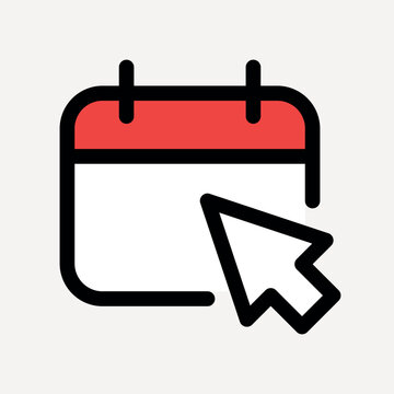 Digital calendar icon click vector