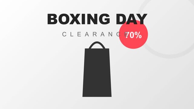 Boxing Day Clearance Sale Banner with Shopping Bag Icon