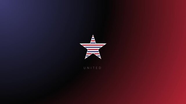 Patriotic star with USA flag colors on gradient background