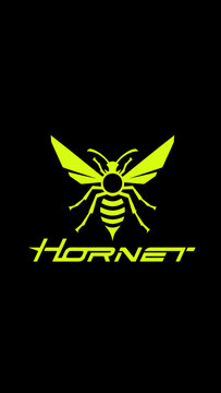 A stylized neon yellow hornet logo with the word "HORNET" below it on a black background.
