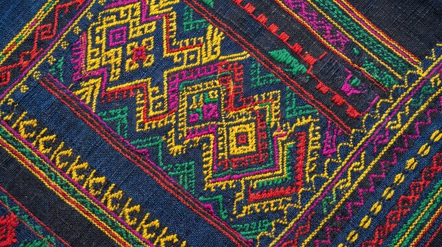 Traditional Hmong Textile Embroidery Pattern
