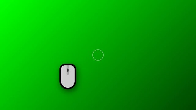 Minimalist computer mouse on vibrant green background