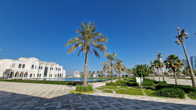 Qasr Al Watan in Abu Dhabi United Arab Emirates with Palm Trees