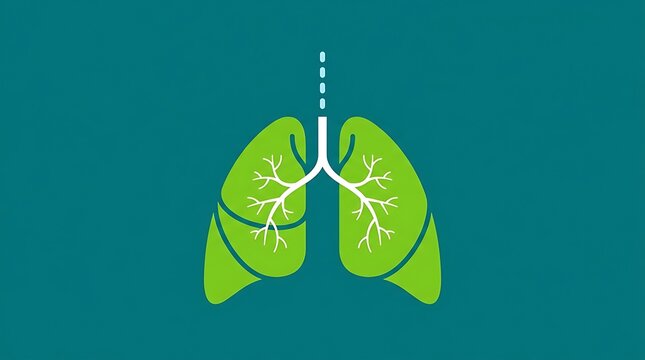 Green human lungs graphic illustration