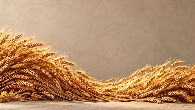 Abundant golden wheat harvest background for seasonal food and organic products
