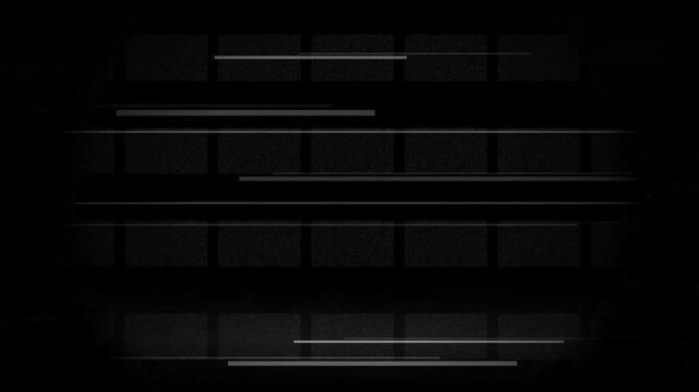 Minimal analog TV interference lines over dark grid background animation