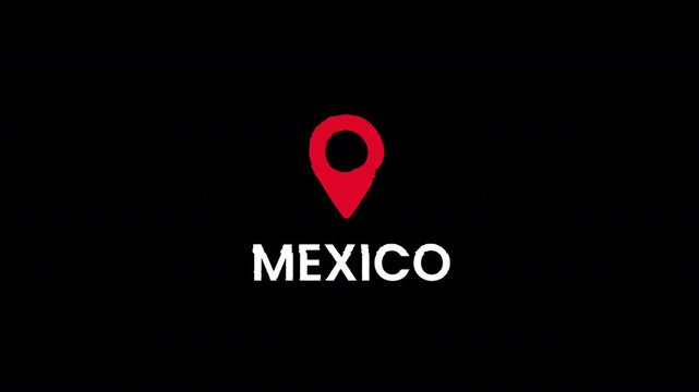 Mexico Location map pin marker with alpha channel transparent background