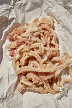 Shredded tripe from Genoa, Liguria, Italy. A historic street food dish.