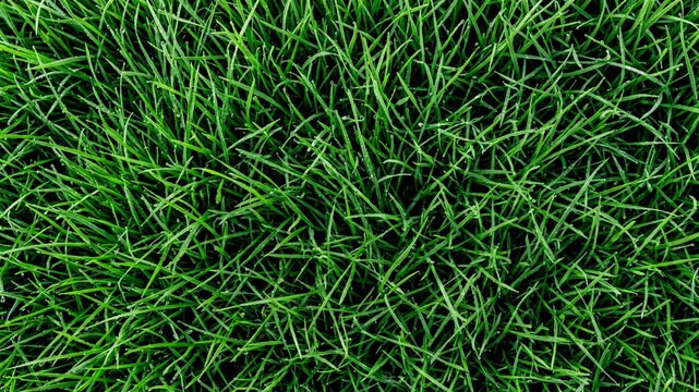 Fresh green grass texture background, top view