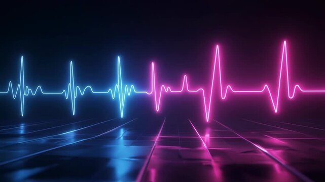 Heartbeat Cardiogram EKG Waveform on Medical Monitor for Heart Health, Pulse Rate, Cardiology, Electrocardiogram, Hospital Medicine and Digital Healthcare Concept