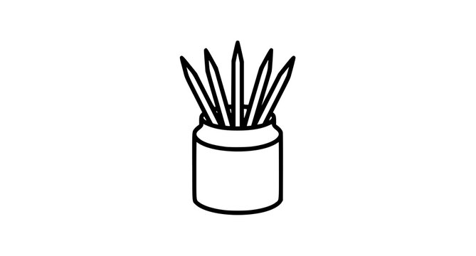 Toothpicks Icon for Web Design &ndash; Minimalist Wooden Toothpick Vector on White Background
