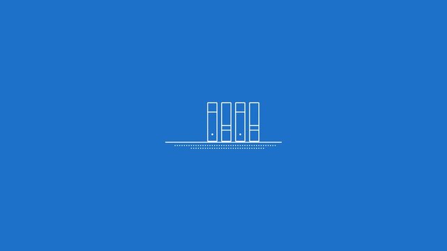 Animated Domino Effect of Books on Shelf Vector Motion Graphic