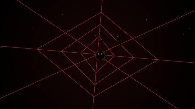 Abstract geometric design with red lines on dark background