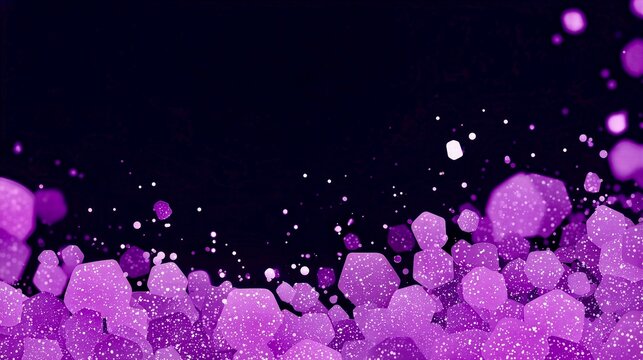 Abstract Purple Glitter Particles on Dark Background