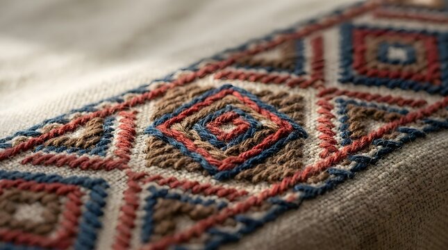 Indigenous Embroidered Textile Border Detail