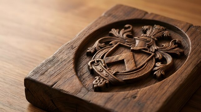 Traditional Clan Symbol Carved Wood