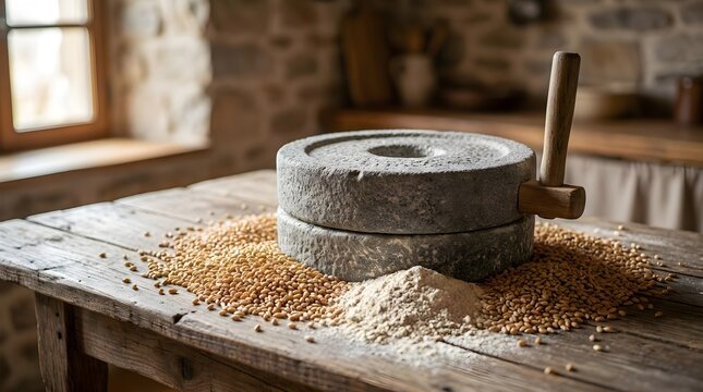 Traditional Grinding Stone For Grain Processing
