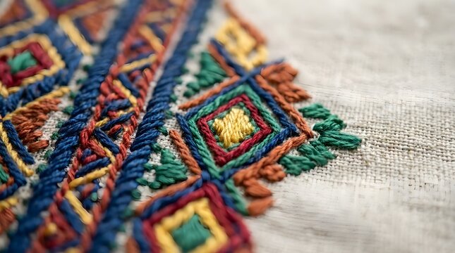 Tribal Embroidery Thread Work Close Up