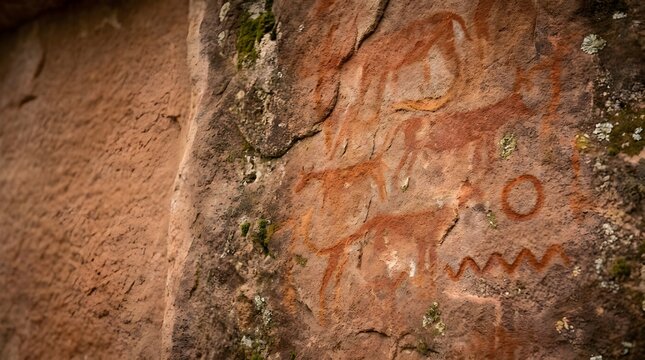 Ancient Rock Art Pattern Close Up