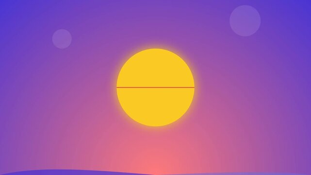 Minimalistic abstract sunset with vibrant gradient sky