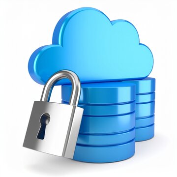 3D secure cloud database icon