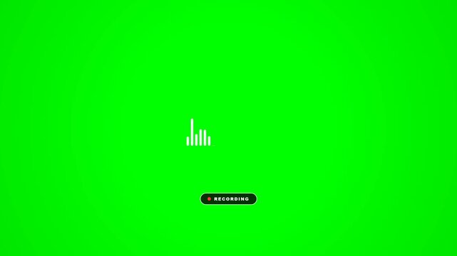 Green screen with audio equalizer and loading bar animation