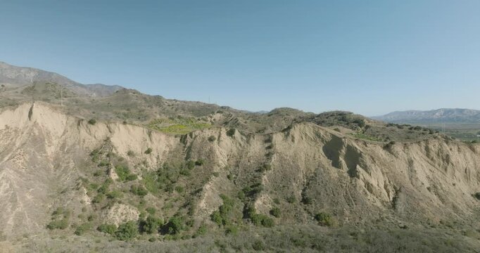 aerial view of desert mountain landscape